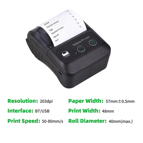 Buvvas BS-P58BT(2inch) Pocket Thermal Printer
